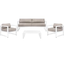 Набор садовой мебели GreenWeen CAPRI белый/серо-коричневый, 4 предмета: диван, 2 кресла, столик GW-AL-CAPRI-W-S4A