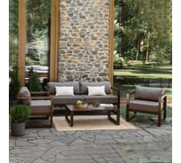 Набор садовой мебели GreenWeen CAPRI коричневый, 4 предмета: диван, 2 кресла, столик GW-AL-CAPRI-BROWN-S4A