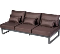 Диван садовый Callisto mobili Лагуна из алюминия трехместный открытый без подлокотников, шоколад/антрацит G401.11Е04