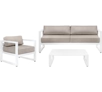 Набор садовой мебели GreenWeen CAPRI S3, цвет белый, 3 предмета: диван, кресло, столик GW-AL-CAPRI-W-S3