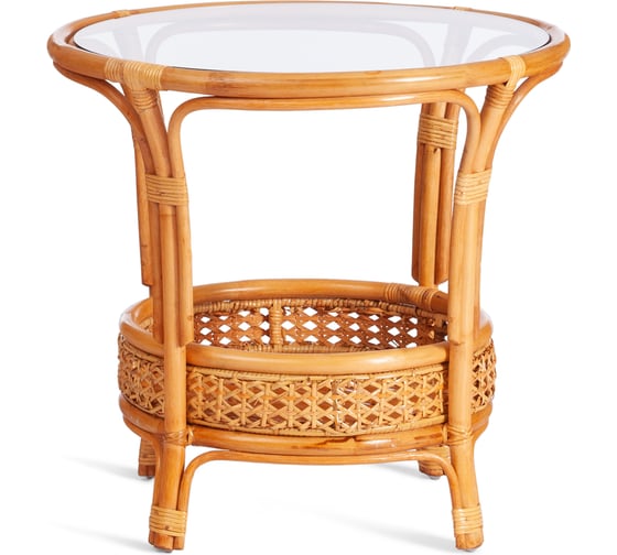 Комплект Tetchair "PELANGI" 02/15 стол со стеклом + 4 кресла, с подушками, ротанг, кресло 65x65x77 см, стол 64x61 см, Honey (мед) 10534