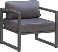 Кресло уличное GreenWeen MALTA, каркас алюминий цвет серый, подушки велюр цвет серый, 760x750x660 GW-AL-MALTA-CH-760-G