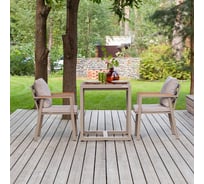 Набор садовый обеденный GreenWeen SANTORINI, цвет PECAN/BAHAMA ASH 3 предмета: стол 700x700 и 2 стула, GW-AL-SANT-DINNER-P-S2 GW-AL-SANT-DIN-P-S2