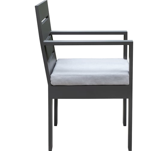 Стул уличный с подлокотниками GreenWeen KORFU, каркас алюминий цвет LAVA, подушка рогожка BAHAMA LINEN, 620x570x880, GW-AL-KORFU-STULPODL-LAVA