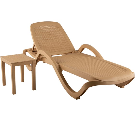 Шезлонг Элластик-Пласт CAPRI Beige, плетеный, бежевый, ЭП 644352