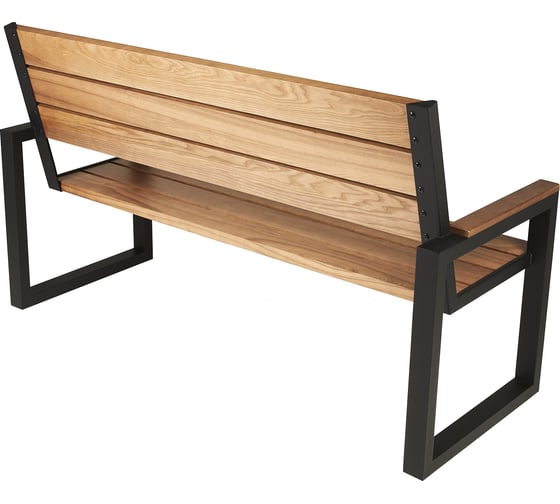 Дачная скамейка Левша FRAME BASIC-SF 60x90x150, сталь черная/ясень темный У8А-9670