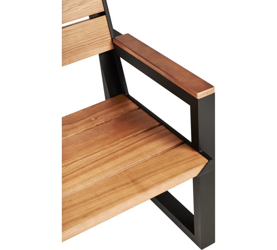 Дачная скамейка Левша FRAME BASIC-SF 60x90x150, сталь черная/ясень темный У8А-9670