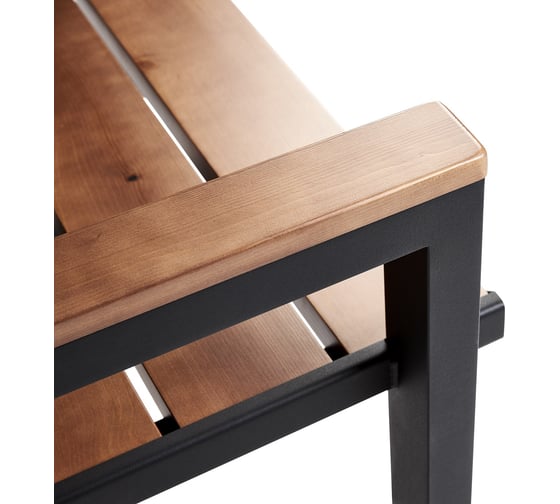 Дачная скамейка Левша FRAME BASIC-SF 60x90x150, сталь черная/ясень темный У8А-9670
