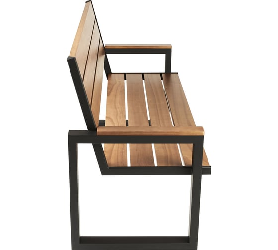 Дачная скамейка Левша FRAME BASIC-SF 60x90x150, сталь черная/ясень темный У8А-9670