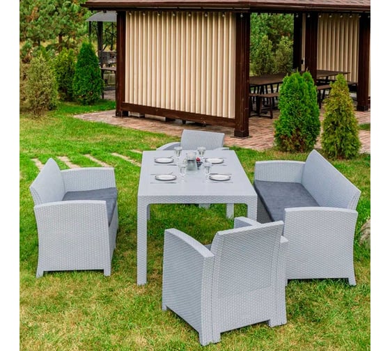 Комплект садовой мебели Royal Family GRAND LANA DINING L, светло-серый 845-850-71-71 1
