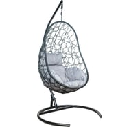 Подвесное кресло Leset Ажур, черный каркас, светло-серая подушка 7297-4975
