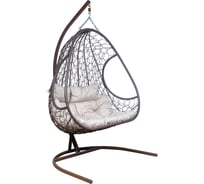 Подвесное кресло Leset Рико, коричневый каркас, бежевая подушка 7501-0358