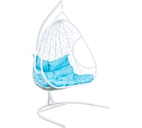 Подвесное кресло Leset Рико, белый каркас, подушка яркая бирюза 7501-0365
