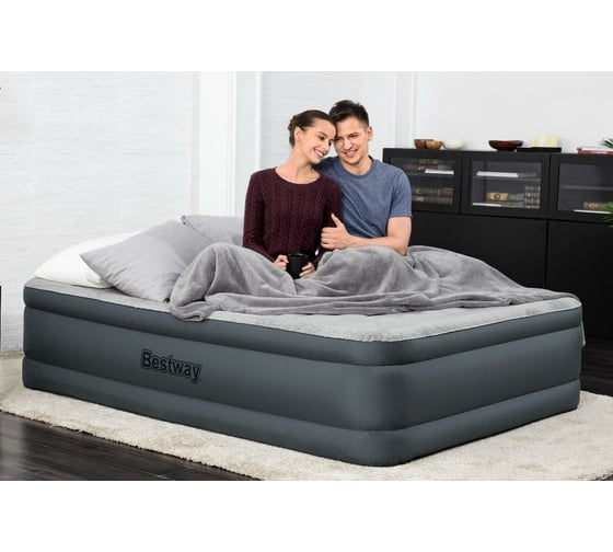 Надувная кровать Bestway Snugable Top 152х203х46 см, встроенный насос 220 В, до 300 кг 69075 BW 009022