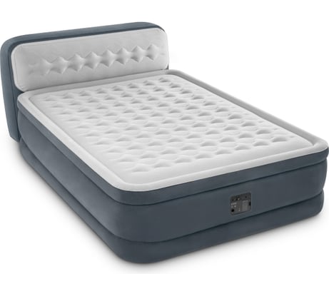 Надувная кровать Intex Ultra Plush Headboard 152х236х86см со спинкой, встроенный насос 220В, до 272кг 64448
