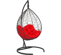 Подвесное кресло-кокон Лаура SEVILLA RELAX черное + каркас, подушка красная SEV-5 106