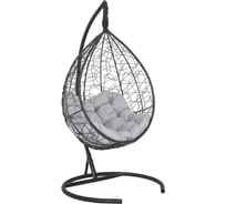 Подвесное кресло-кокон Лаура SEVILLA RELAX черное + каркас, подушка светло-серая SEV-5 111