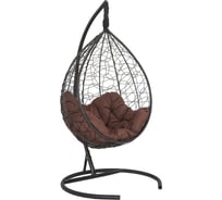 Подвесное кресло-кокон Лаура SEVILLA RELAX черное + каркас, подушка шоколадная SEV-5 102