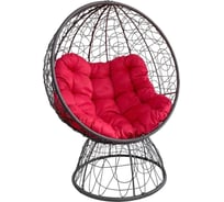 Кресло-кокон Лаура ОРЕОН стоячее, коричневый (красная подушка) ORN-1 304