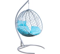 Подвесное кресло Leset Луна, каркас серый металлик, подушка бирюза яркая 7308-0020