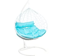 Подвесное кресло Leset Бали, каркас белый, подушка бирюза яркая 7314-5408