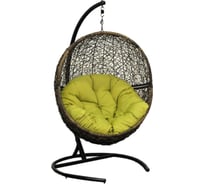 Подвесное кресло Leset Lunar Coffee, каркас черный, подушка зеленая 3119-4147