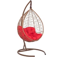 Подвесное кресло-кокон Лаура SEVILLA RELAX горячий шоколад+ каркас, подушка красная SEV-5 406