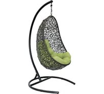 Подвесное кресло Leset Easy Black, каркас черный, подушка зеленая 3113-4539
