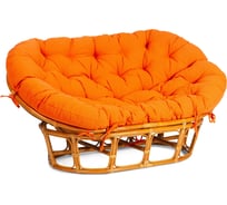 Диван Tetchair MAMASAN/МАМАСАН 23/02 W с подушкой 182x119 см, 169x102x80 см, Pecan (орех), ткань, оранжевый, С 23 24261