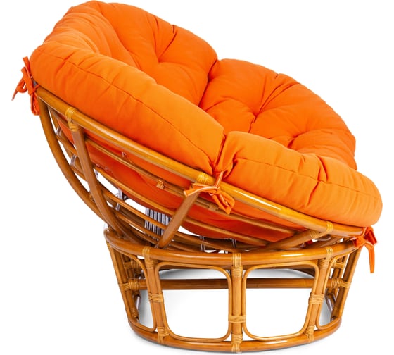 Диван Tetchair MAMASAN/МАМАСАН 23/02 W с подушкой 182x119 см, 169x102x80 см, Pecan (орех), ткань, оранжевый, С 23 24261