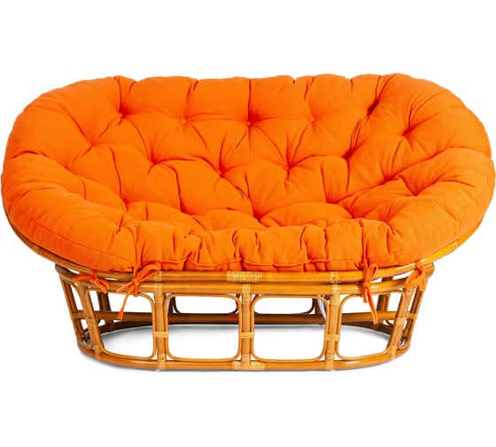 Диван Tetchair MAMASAN/МАМАСАН 23/02 W с подушкой 182x119 см, 169x102x80 см, Pecan (орех), ткань, оранжевый, С 23 24261