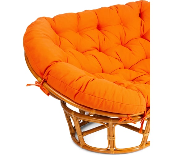 Диван Tetchair MAMASAN/МАМАСАН 23/02 W с подушкой 182x119 см, 169x102x80 см, Pecan (орех), ткань, оранжевый, С 23 24261