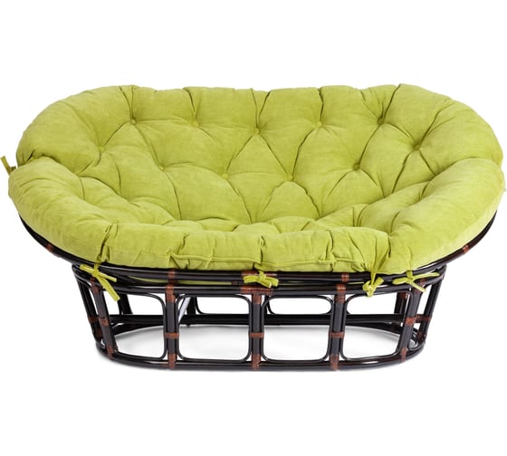 Диван Tetchair MAMASAN/МАМАСАН 23/02 W с подушкой 182x119 см, 169x102x80 см, Antique brown (античный черно-коричневый), флок, олива, 23 24257