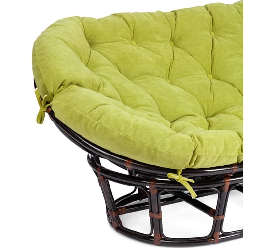 Диван Tetchair MAMASAN/МАМАСАН 23/02 W с подушкой 182x119 см, 169x102x80 см, Antique brown (античный черно-коричневый), флок, олива, 23 24257