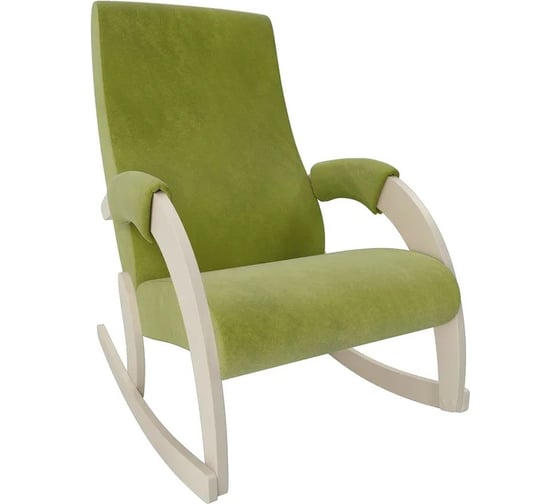Кресло-качалка Комфорт Модель 67М, дуб шампань, ткань Verona Apple Green 31460