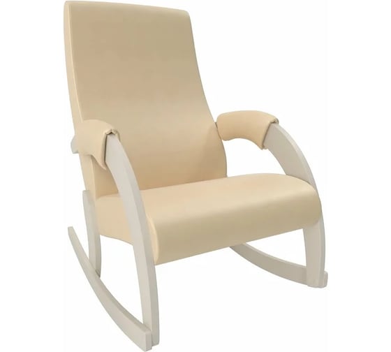 Кресло-качалка Комфорт Модель 67М, дуб шампань, кожзам Polaris Beige 31446 1