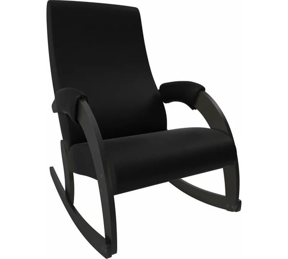 Кресло-качалка Комфорт Модель 67М, Венге, кожзам Vegas Lite Black 67513