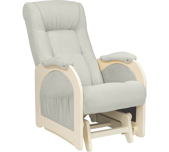 Кресло-глайдер Комфорт Модель 48 без лозы, дуб шампань, ткань Verona Light Grey 77550