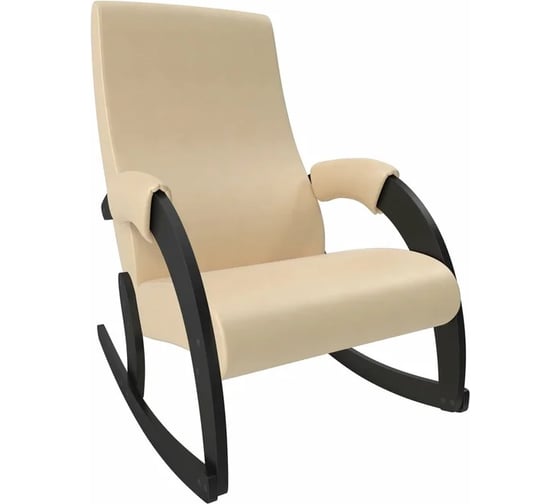 Кресло-качалка Комфорт Модель 67М, Венге, кожзам Polaris Beige 31439