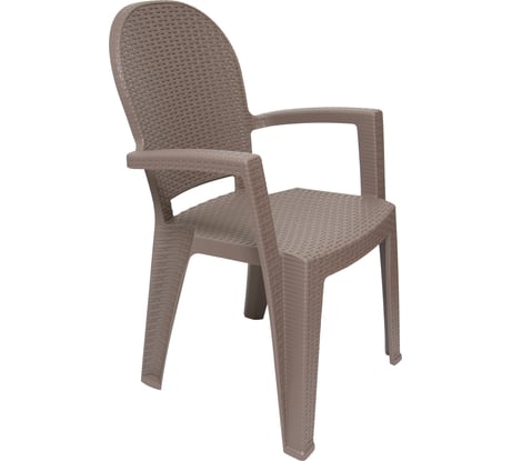 Пластиковый стул Протэкт Ротанг, высота 91 см, 59х52 см, Темный мокко СПР ТМ