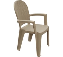 Пластиковый стул Протэкт Ротанг, высота 91 см, 59х52 см, Мокко СПР М