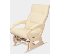 Кресло-маятник Мебелик Сорренто экокожа крем, каркас дуб шампань П0004979 6873