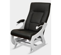 Кресло-маятник Мебелик Монти экокожа черный, каркас белый П0004964 6858