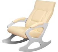 Кресло-качалка Мебелик Сорренто экокожа крем, каркас белый П0004972 6866