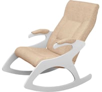 Кресло-качалка Мебелик Монти ткань крем, каркас белый П0004960 6854