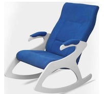 Кресло-качалка Мебелик Монти ткань индиго, каркас белый П0004959 6853