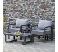 Набор садовой мебели GreenWeen AMALFI, цвет LAVA/ткань водонепр. Stone 3 предмета: 2 кресла, стол GW-AL-AMALFI-G-S2B