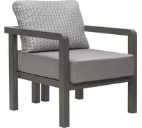 Кресло уличное GreenWeen AMALFI, каркас алюминий цвет LAVA, подушки ткань водонепр. Stone, 740x650x760 GW-AL-AMALFI-CH-740-LAVA