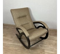 Кресло-качалка Solarius классическое "Классика" для дома и дачи, обивка из рогожки, цвет коричневый KresloKorRogojka