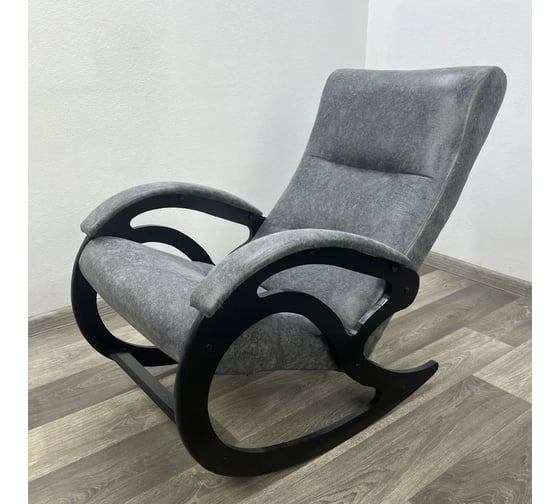 Кресло-качалка Solarius Классика из кожзама для дома и дачи, цвет серый KresloSerKozh 1